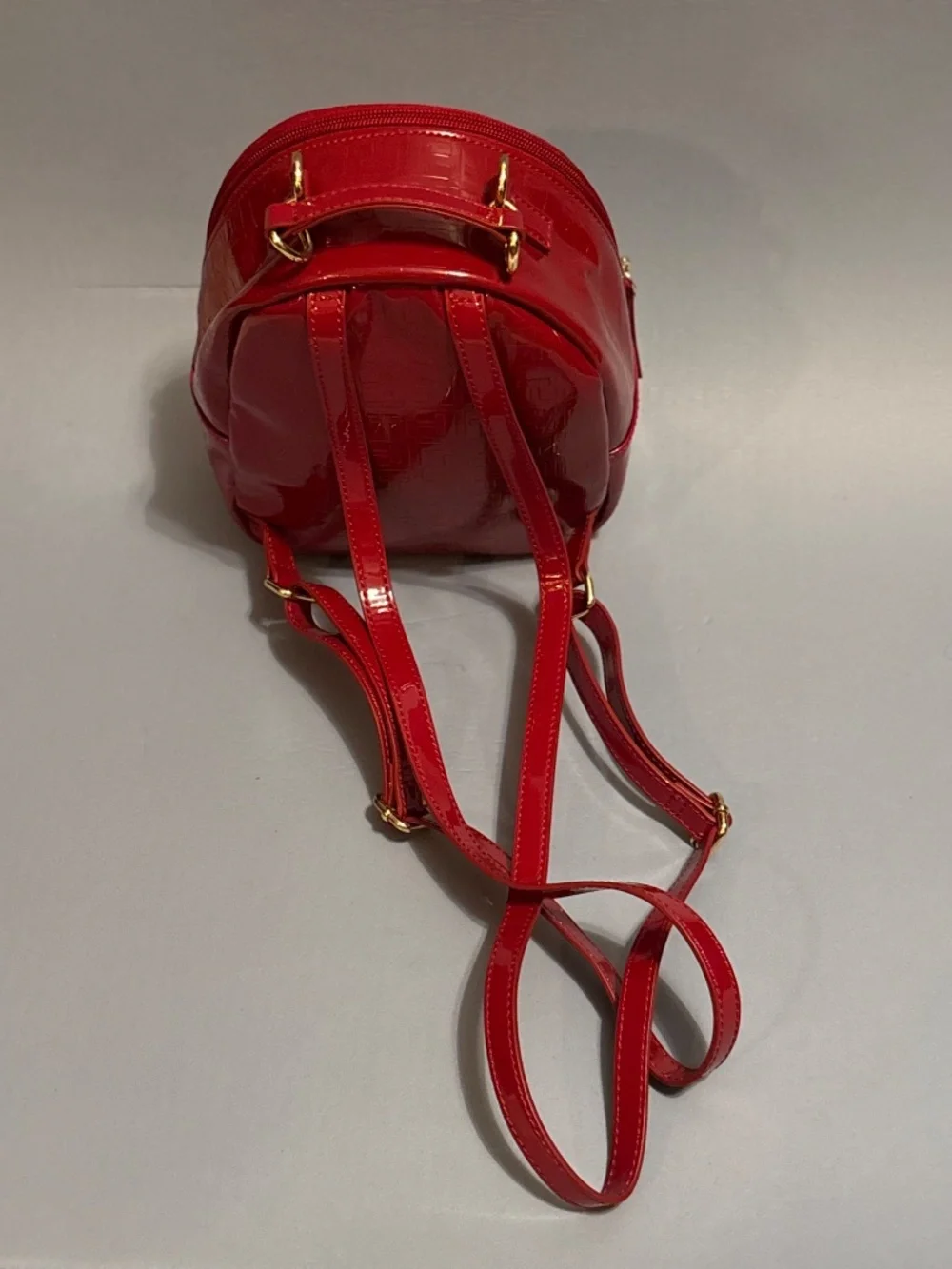 Tommy Hilfiger Red Small Backpack Multi Zipper